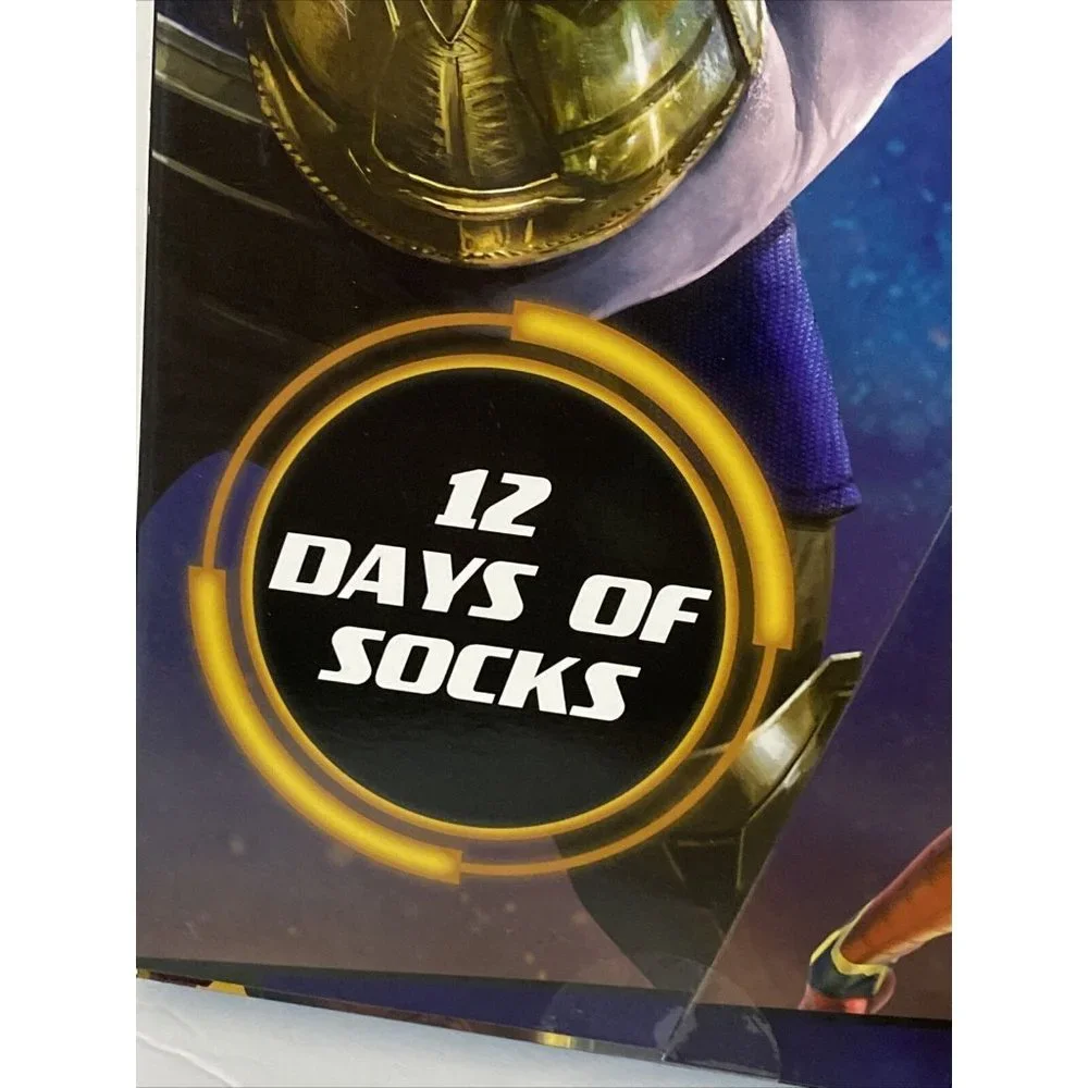 AVENGERS 12 DAYS OF SOCKS Boys Size SMALL Thanos Iron Man Christmas Gift NEW